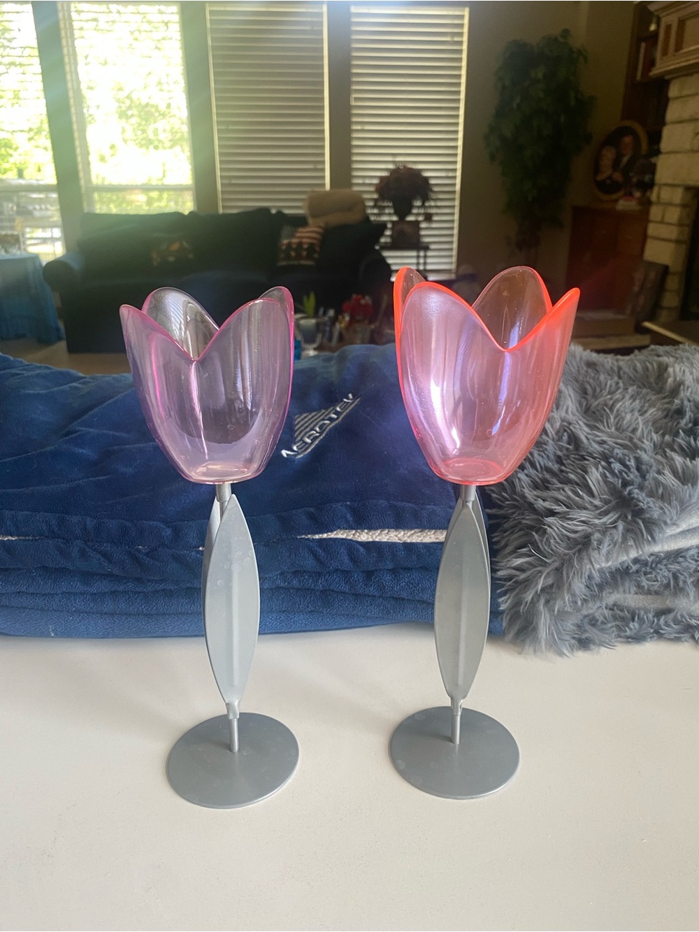Pink Tulip Glass wine glasses
